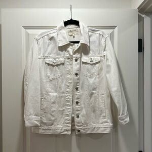 NWOT Madewell The Oversized Jean Jacket in Tile White, Size Small